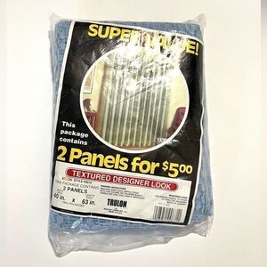 Vintage Trulon by Beacon Looms Curtains 2 Panels Blue
